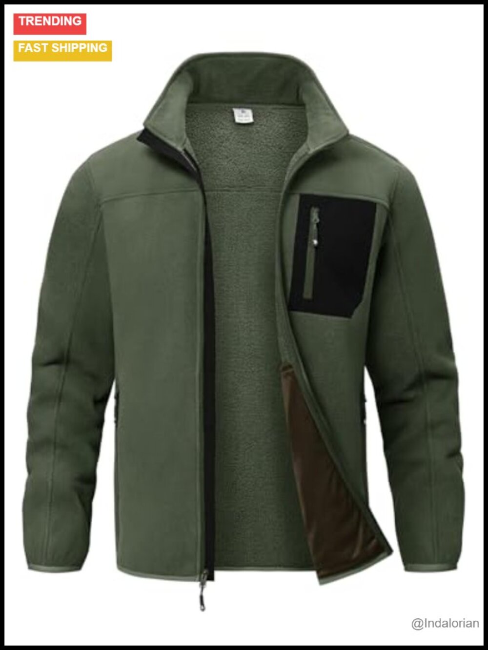 Men's Fleece Jacket Full Zip Sherpa Lined Thick Winter Jacket with Pockets